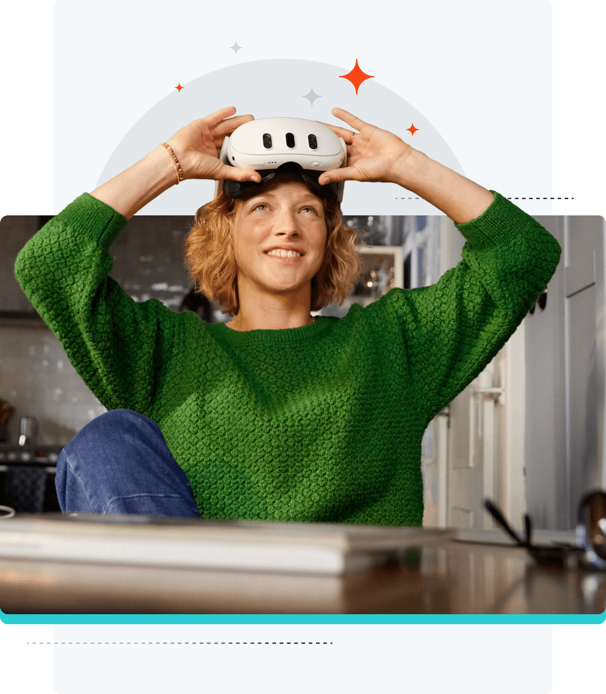 VR 고글을 착용한 여성들의 이미지.