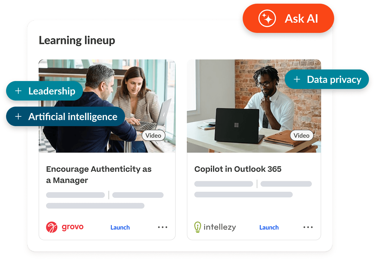Product screen shot of Cornerstone Learning Management software, showing registrations and completions of assigned trainings over time. You can also see other modules, including the assigned past due trainings and prior ILT sessions.