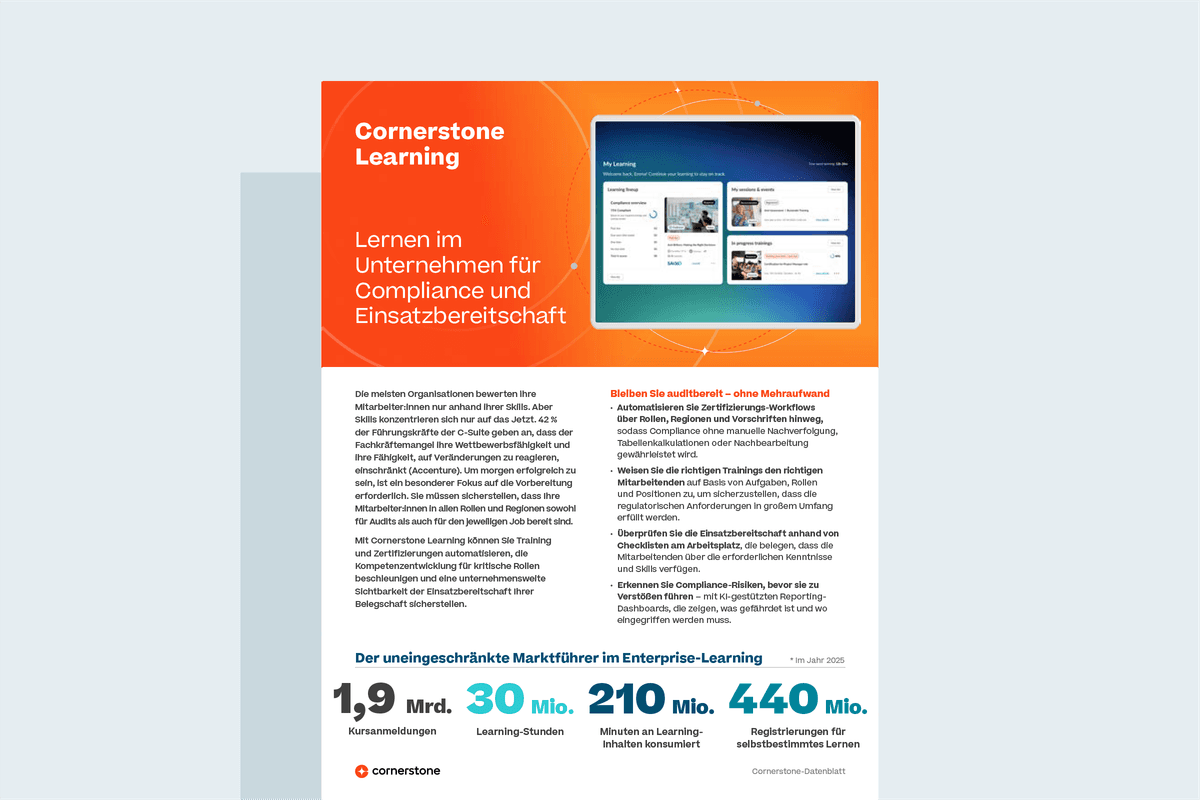 Cornerstone Learning – Datenblatt